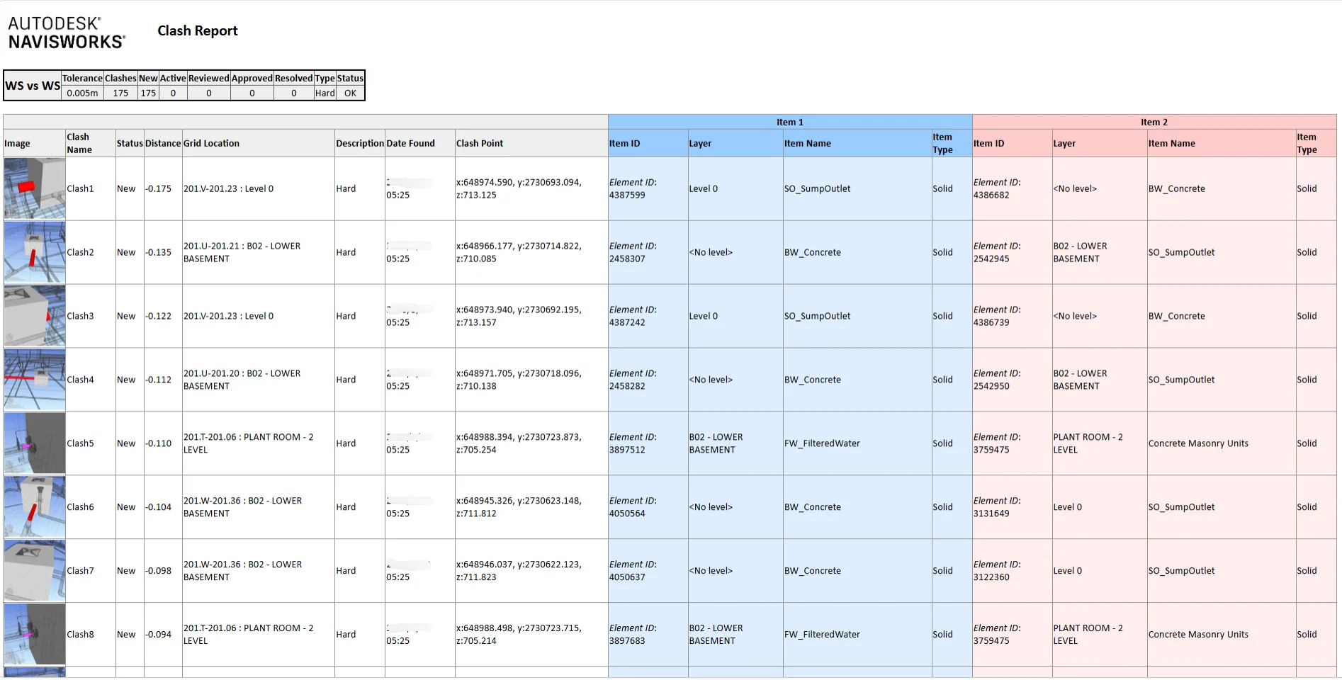 clash detection report clash detection report