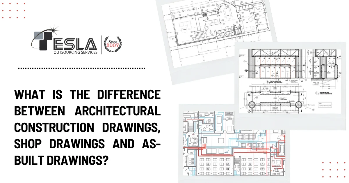 What is the difference between Architectural Construction Drawings, Shop Drawings and As-Built Drawings?