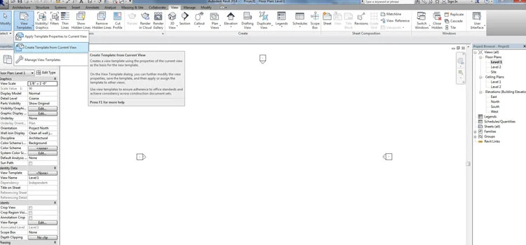 How to develop a view template based on the settings of a project view?