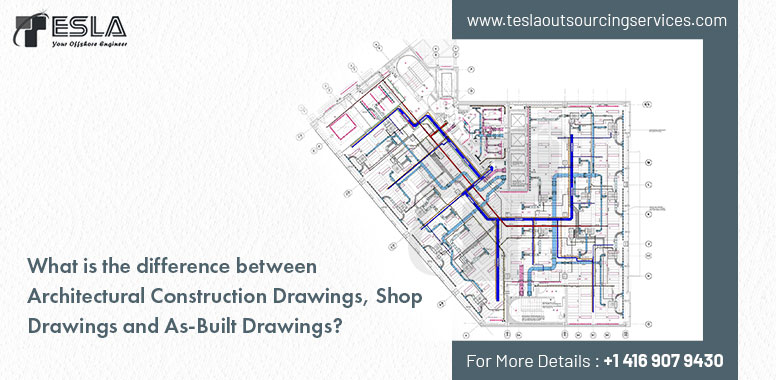 What is the difference between Architectural Construction Drawings, Shop Drawings and As-Built Drawings?