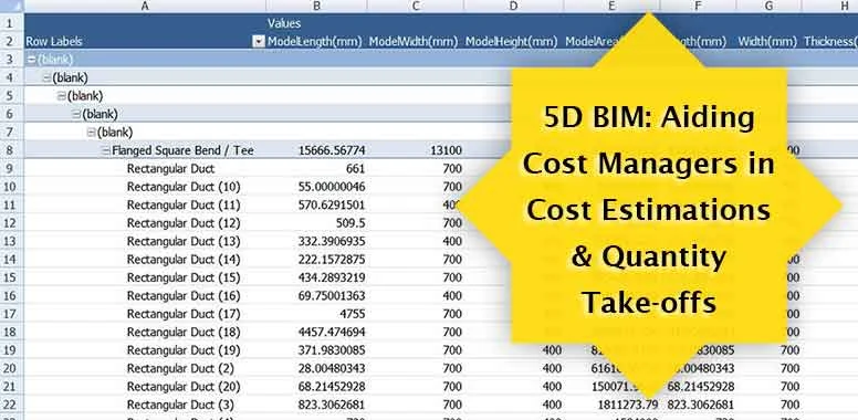 5D BIM: Aiding Cost Managers in Cost Estimations & Quantity Take-offs