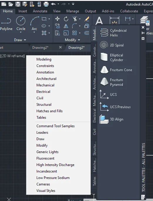 Image showing all the quick tools offered by toolpallates