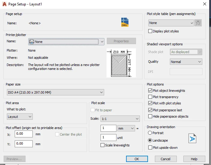 Dialogue box showing all the plot style properties