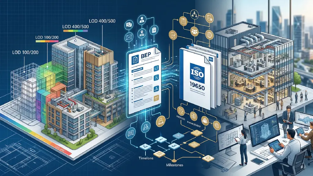 Mastering BIM Deliverables: LOD, BEP, and ISO 19650 Compliance (2026) Mastering BIM Deliverables: LOD, BEP, and ISO 19650 Compliance (2026)