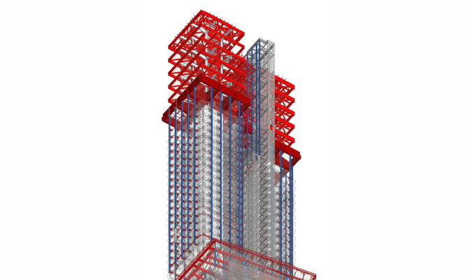 Strucutral Scan to BIM for Twin Towers of an Office Building 11