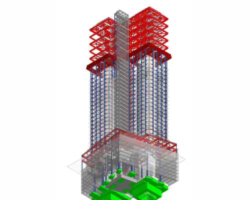 Strucutral Scan to BIM for Twin Towers of an Office Building 13