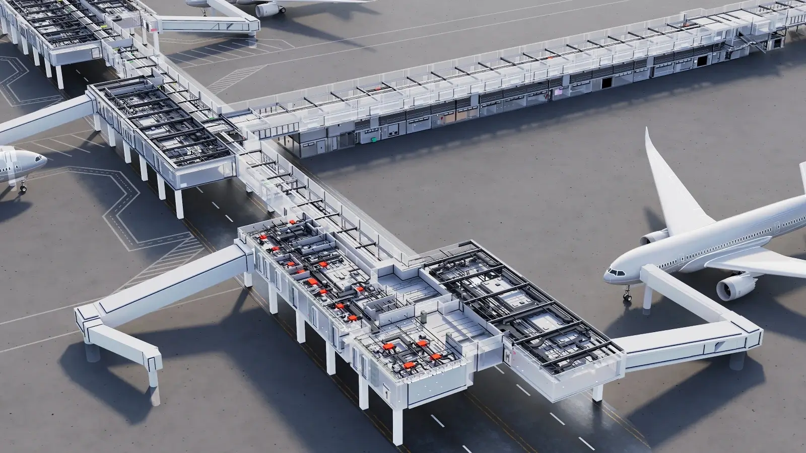 3D Render of Heathrow Airport Terminal