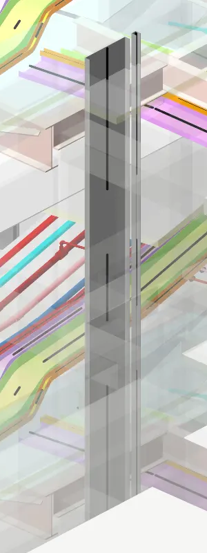3D BIM Coordination of MEP System TVC Tower UK
