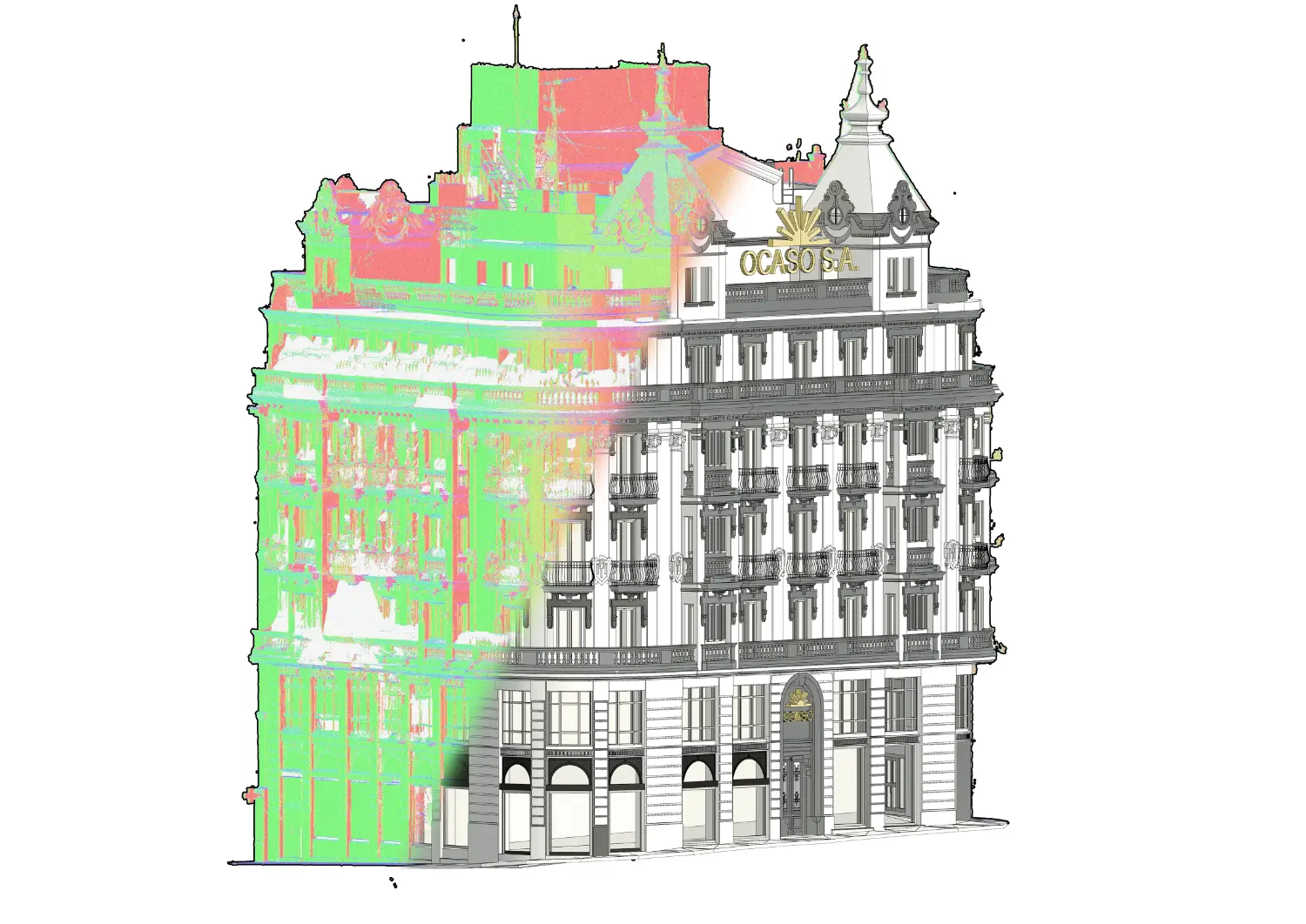 Architectural Scan to BIM for Heritage Restaurant Registered Point Cloud Model 3