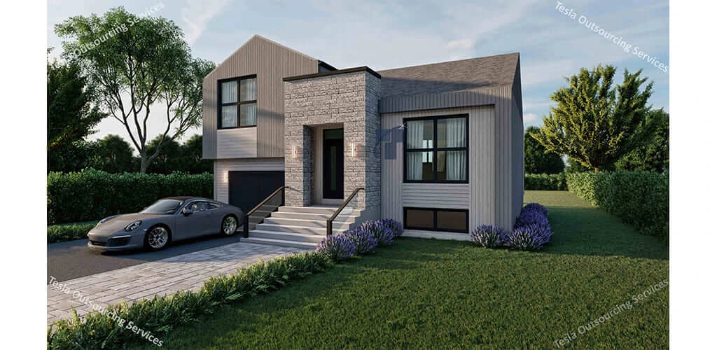 Exterior 3D Renderings tesla Outsourcing Services